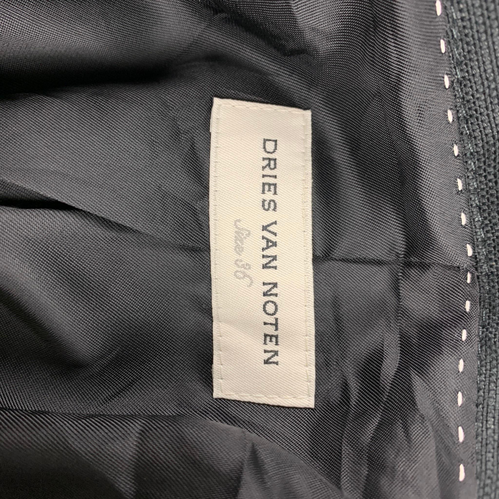 Women's DRIES VAN NOTEN Size 6 Black Beaded Cotton / Linen Vest