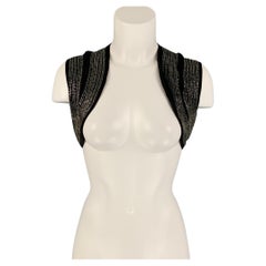 DRIES VAN NOTEN Size 6 Black Beaded Silk Bolero Vest at 1stDibs