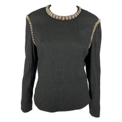 Dries van Noten taglia 6 - Vestito a girocollo in misto lana e jacquard nero