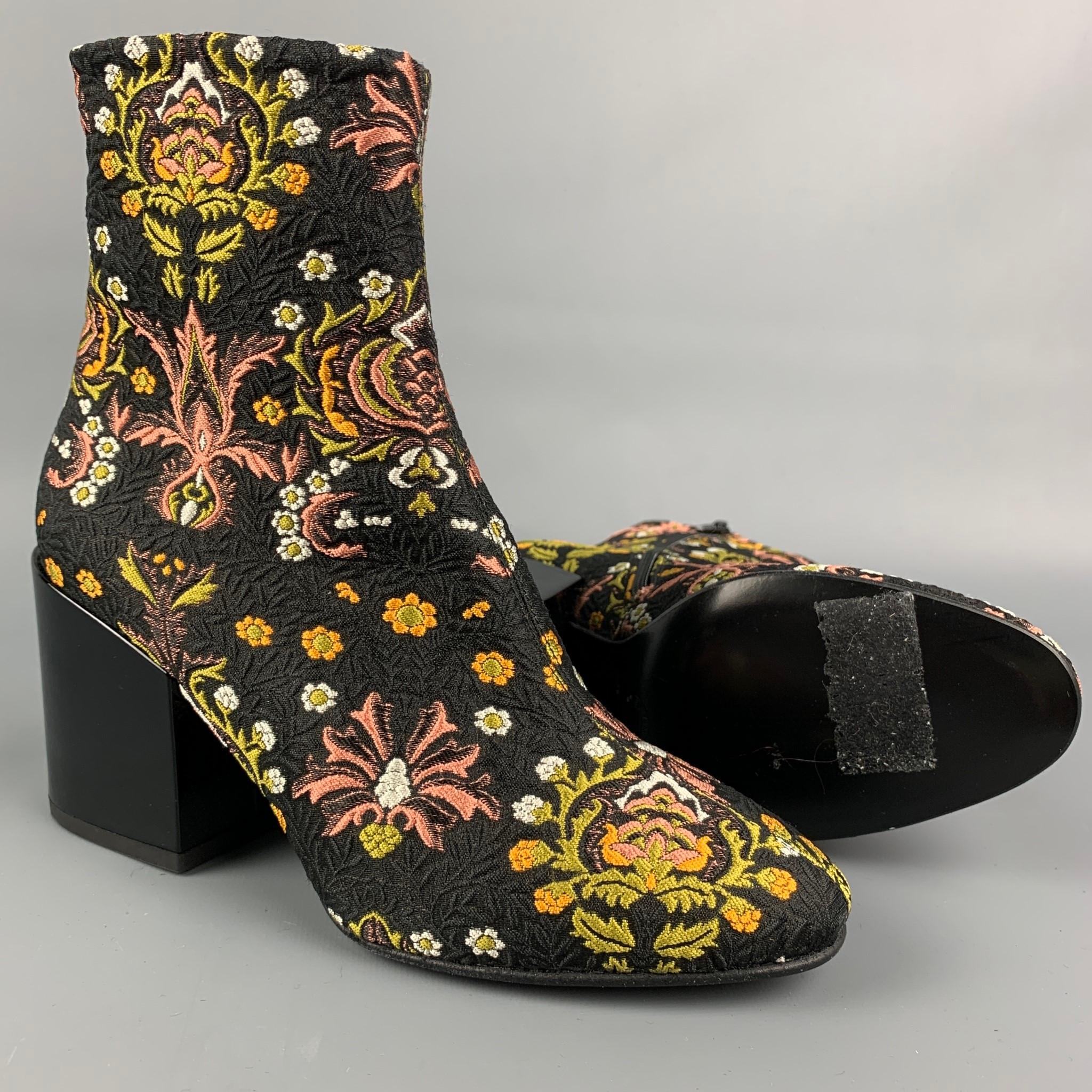 DRIES VAN NOTEN Size 6 Multi-Color Jacquard Ankle Boots In Excellent Condition In San Francisco, CA