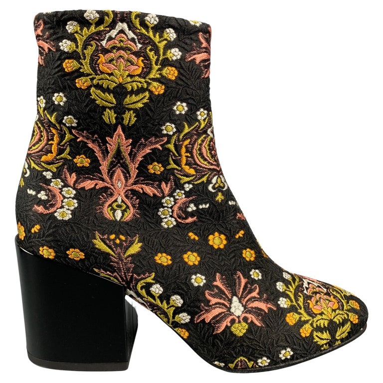 DRIES VAN NOTEN Size 6 Multi-Colour Jacquard Ankle Boots at 1stDibs