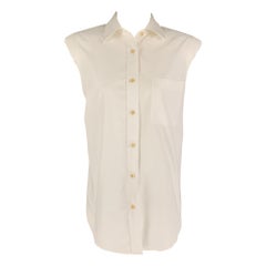 Dries van Noten Taglia 6 Camicia senza maniche in cotone bianco