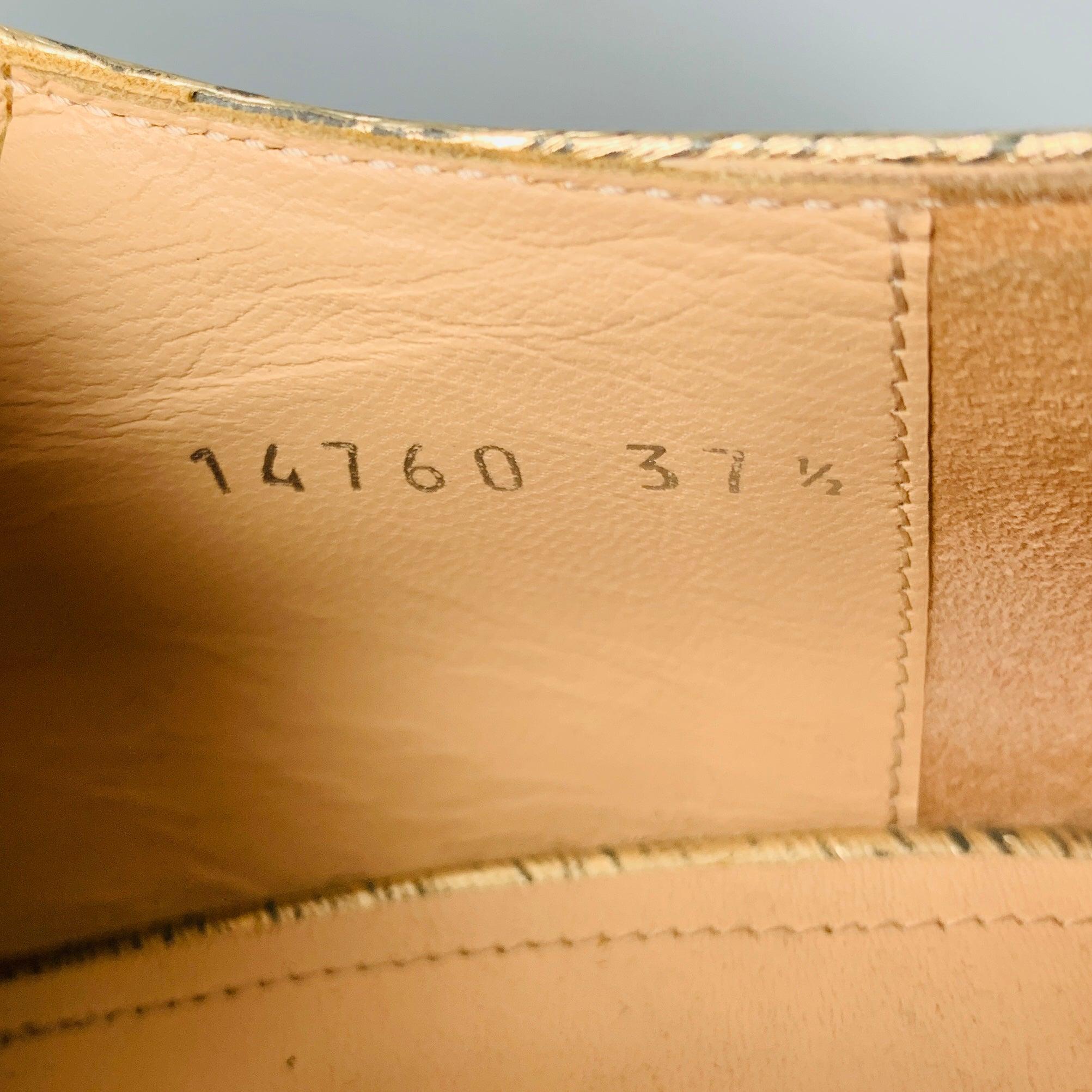 DRIES VAN NOTEN Size 7.5 Gold Brown Fabric Textured Chunky Heel Booties For Sale 5