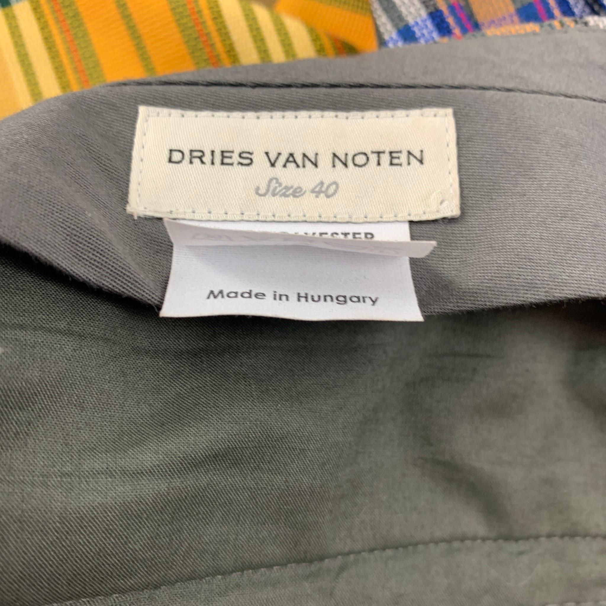 DRIES VAN NOTEN Size 8 Multi-Color Polyester Cotton Jacquard Dress Pants In Excellent Condition In San Francisco, CA