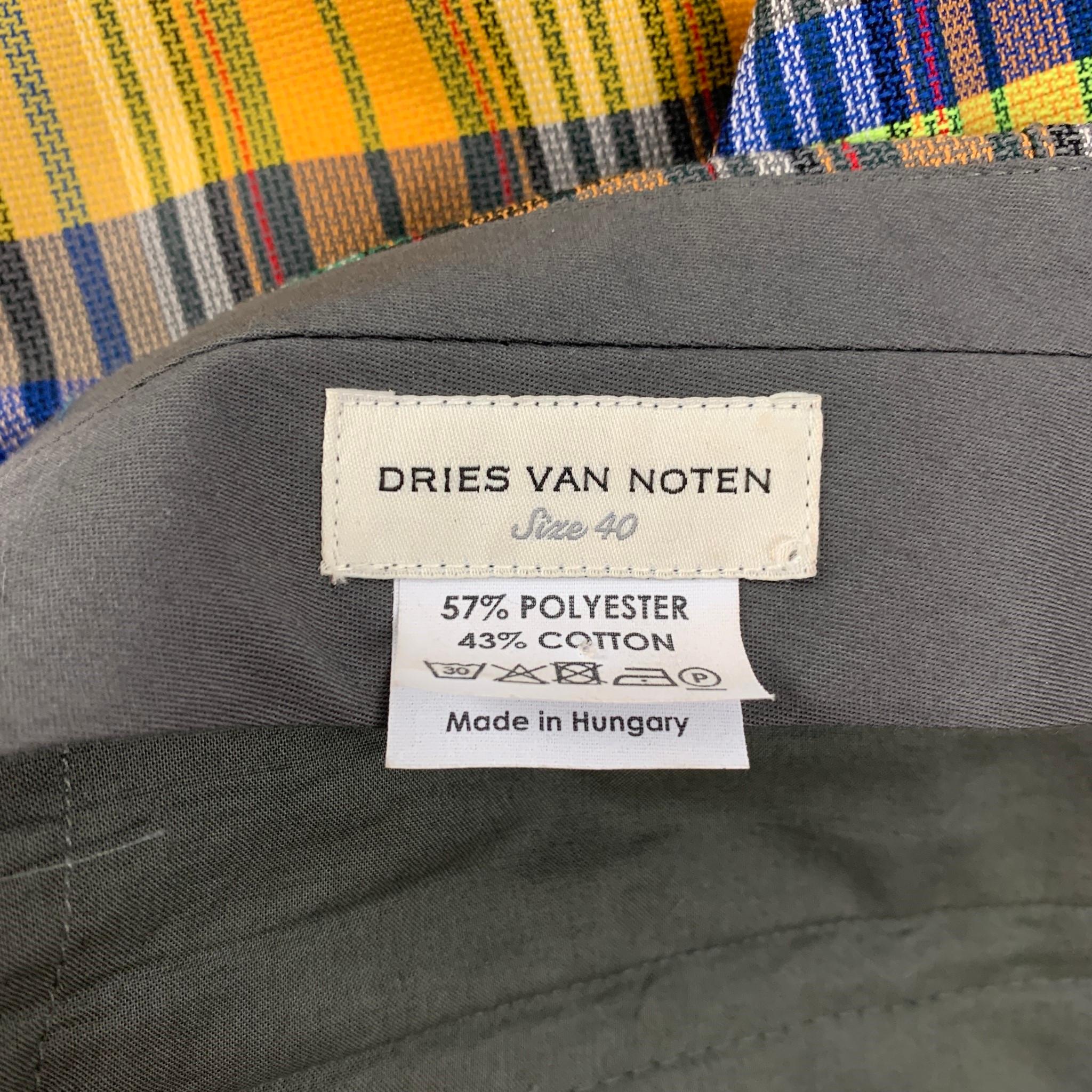 Women's DRIES VAN NOTEN Size 8 Multi-Color Polyester Cotton Jacquard Dress Pants