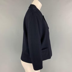 DRIES VAN NOTEN Size 8 Navy Wool Blend Peak Lapel Jacket