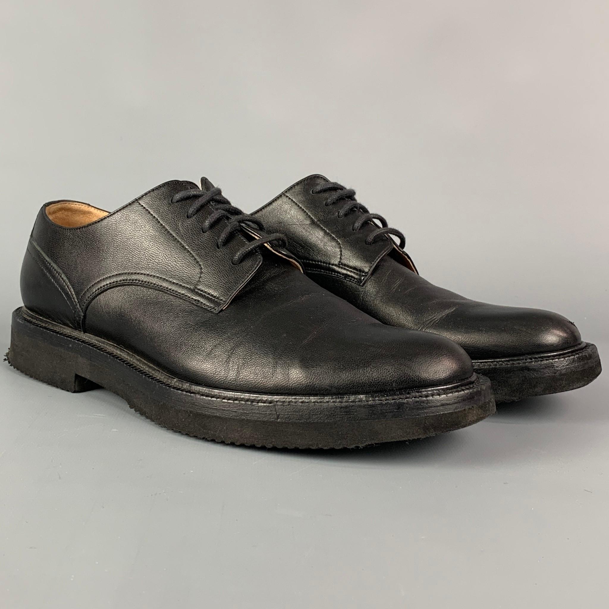 DRIES VAN NOTEN shoes comes in a black leather featuring a derby style and a lace up style. Made in Italy. 

Very Good Pre-Owned Condition.
Marked: 20297 38.5
Original Retail Price: $835.00

Outsole: 11.5 in. x 4.25 in. 