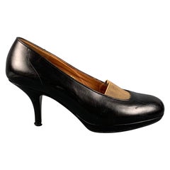 DRIES VAN NOTEN Bombas de cuero amarillo negro talla 8,5