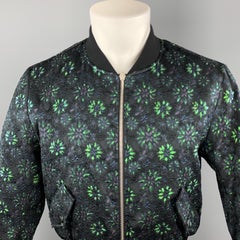 DRIES VAN NOTEN Size L Black & Navy Polyester Blend Bomber Jacket