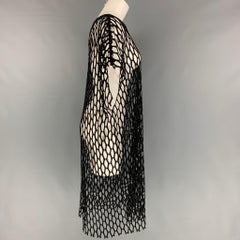 DRIES VAN NOTEN Size L Black Polyester Mesh Long Casual Top