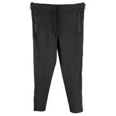 Dries van Noten - Pantalone da bagno in cotone e poliestere bianco e nero, taglia L.