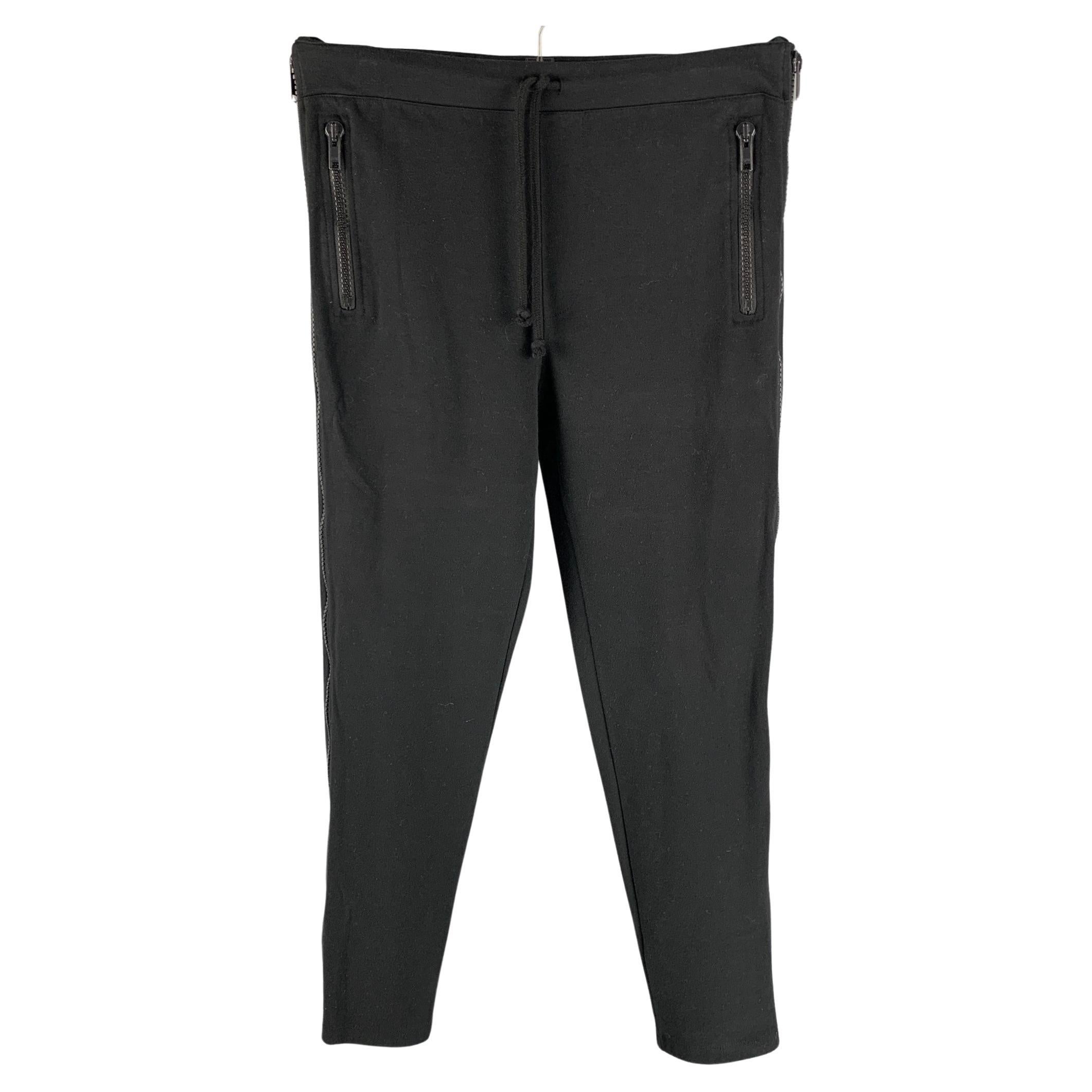 Dries Van Noten Men's Black Cotton Zip Leg Casual Pants at 1stDibs