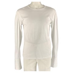 DRIES VAN NOTEN Size L White Solid Cotton French Cuff Long Sleeve Shirt