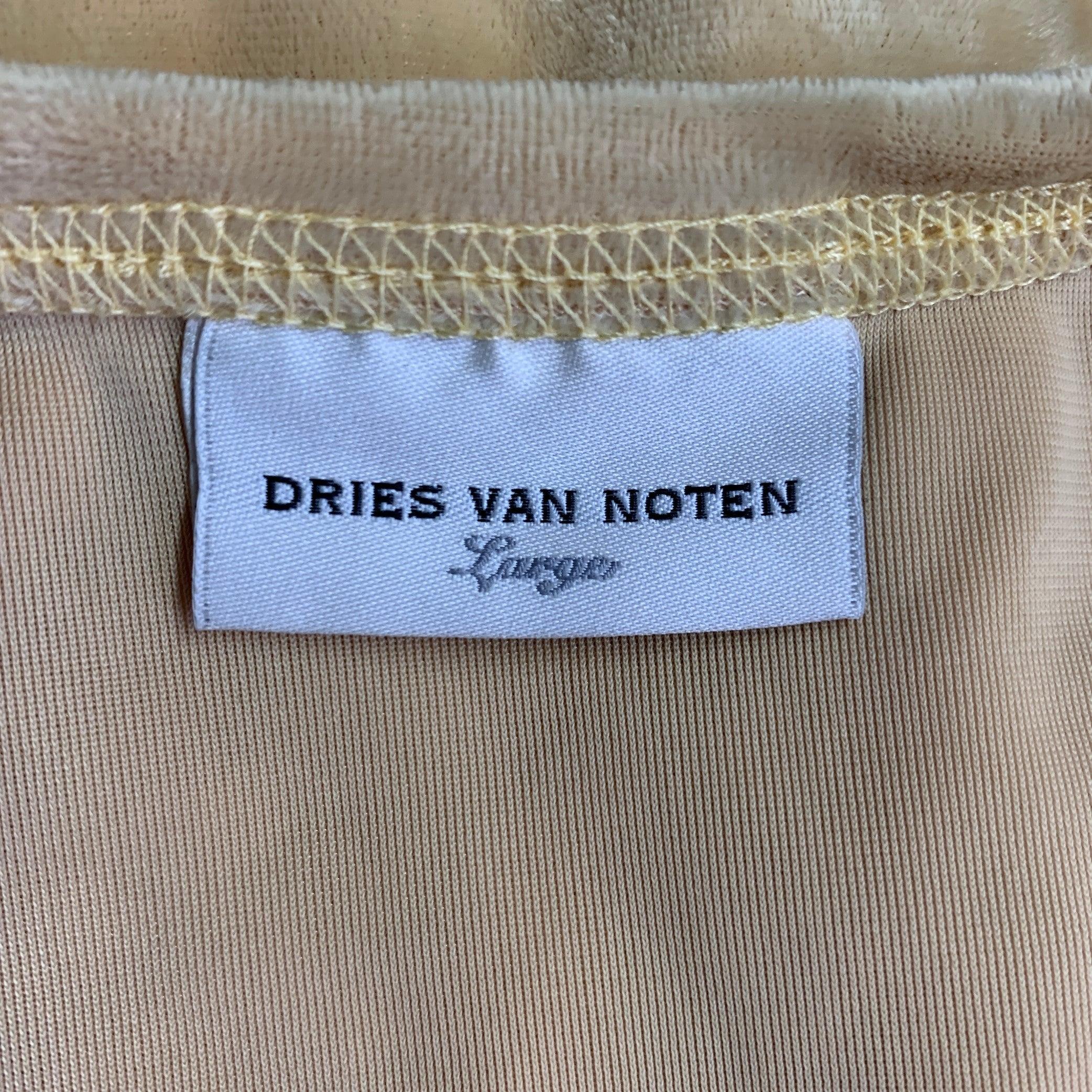 Dries van Noten Taglia L Top casual in velluto giallo a collo alto In condizioni ottime in vendita a San Francisco, CA