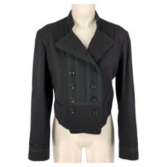 DRIES VAN NOTEN Size M Black Cotton Blend Double Breasted Jacket