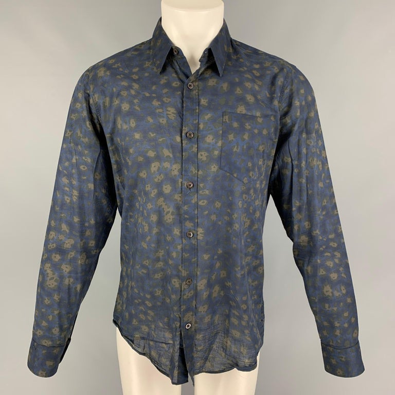 Dries Van Noten Men's Cotton Shirt Blue