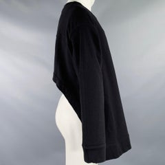 DRIES VAN NOTEN Size S Black Cotton Cut Out Crew Neck Sweatshirt