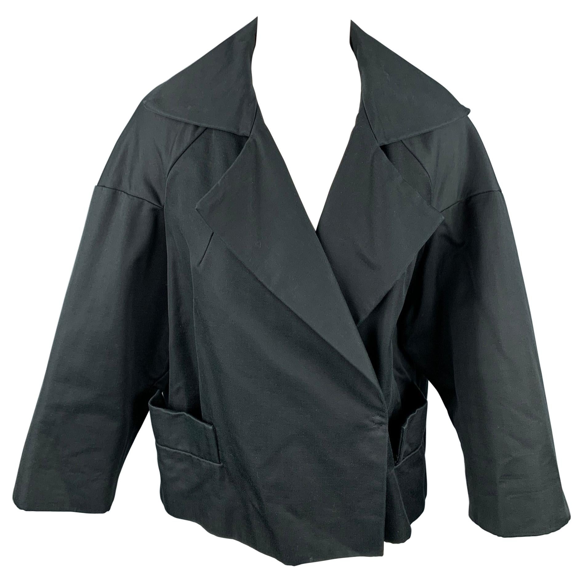 DRIES VAN NOTEN Size S Black Cotton / Polyamide Oversized Jacket