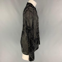 DRIES VAN NOTEN Size S Black Silver Sequined Viscose Long Sleeve Shirt
