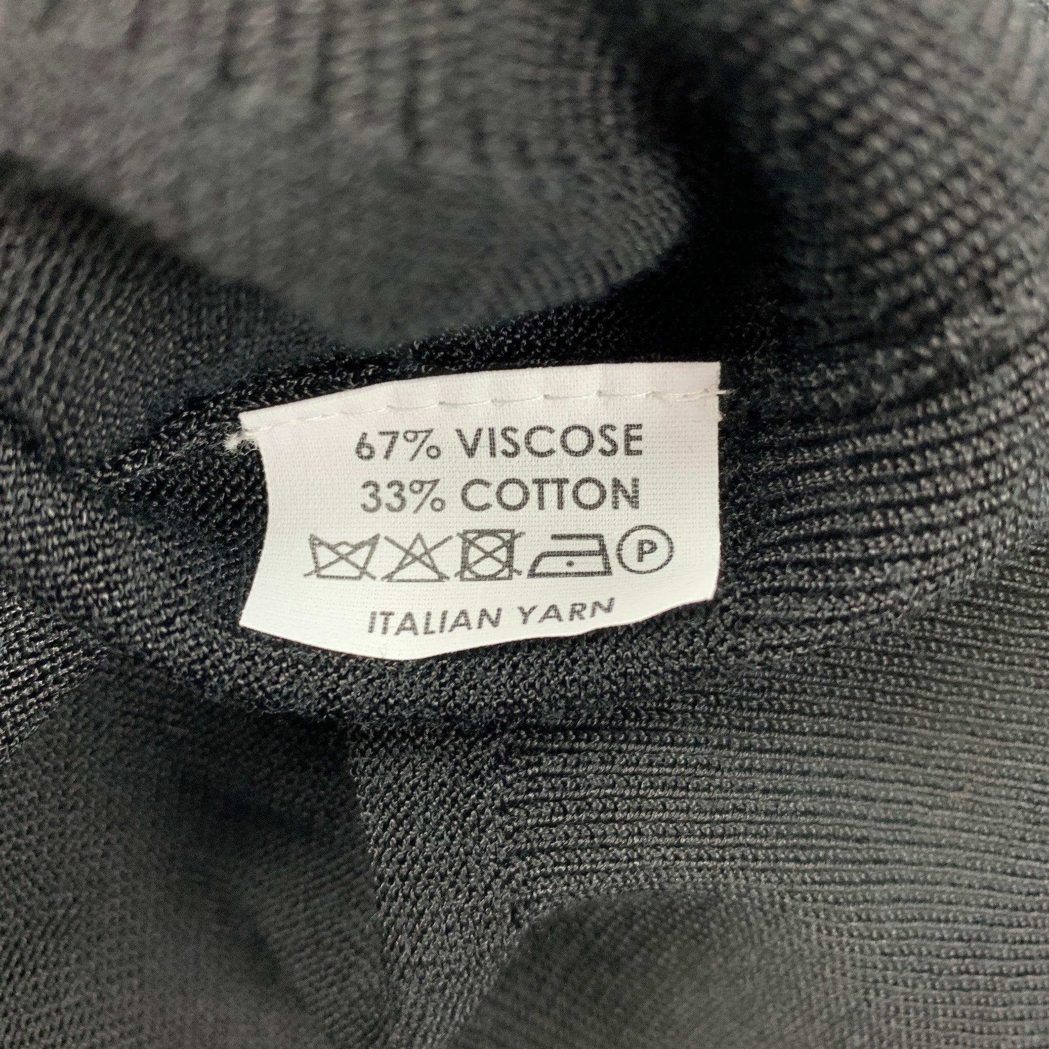 DRIES VAN NOTEN Size S Black & White Viscose / Cotton Two Tone Polo Shirt For Sale 1