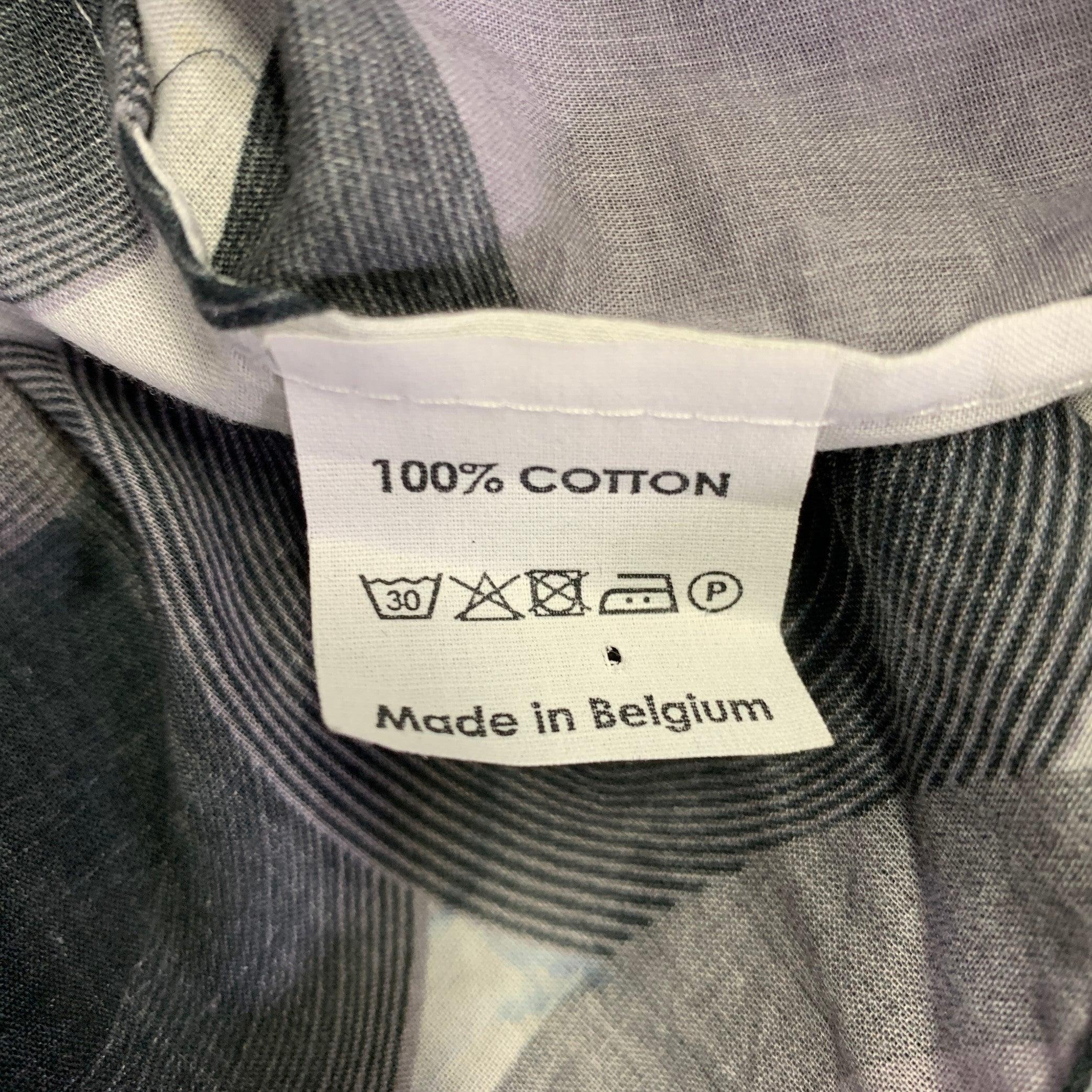 DRIES VAN NOTEN Size S Grey Wool Cashmere Collarless Zip Up Coat en vente 2
