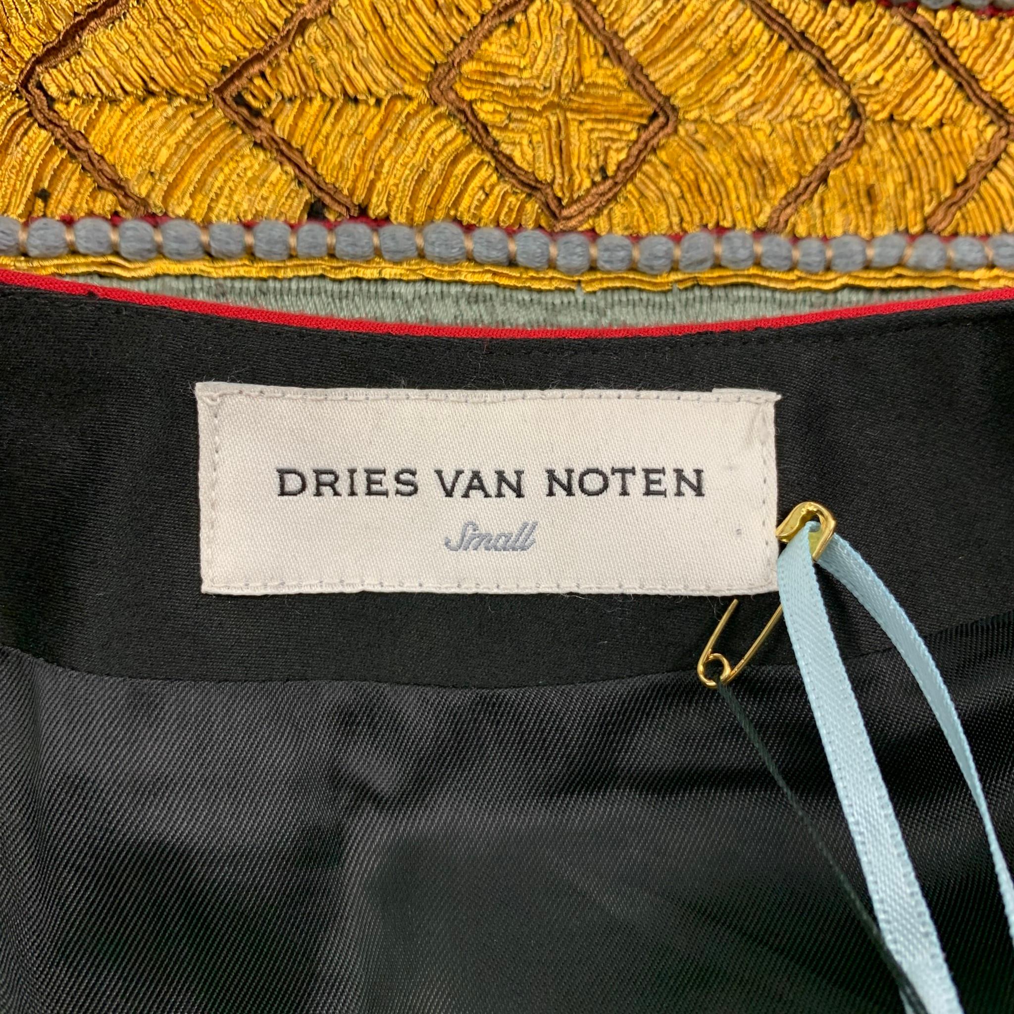 Women's DRIES VAN NOTEN Size S Multi-Color Cotton Embroidered Cropped Vest