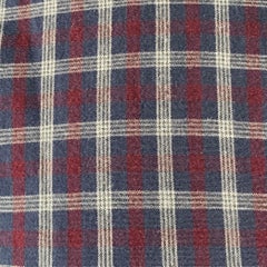 DRIES VAN NOTEN Size S Navy Burgundy Plaid Cotton Button Down Long Sleeve Shirt