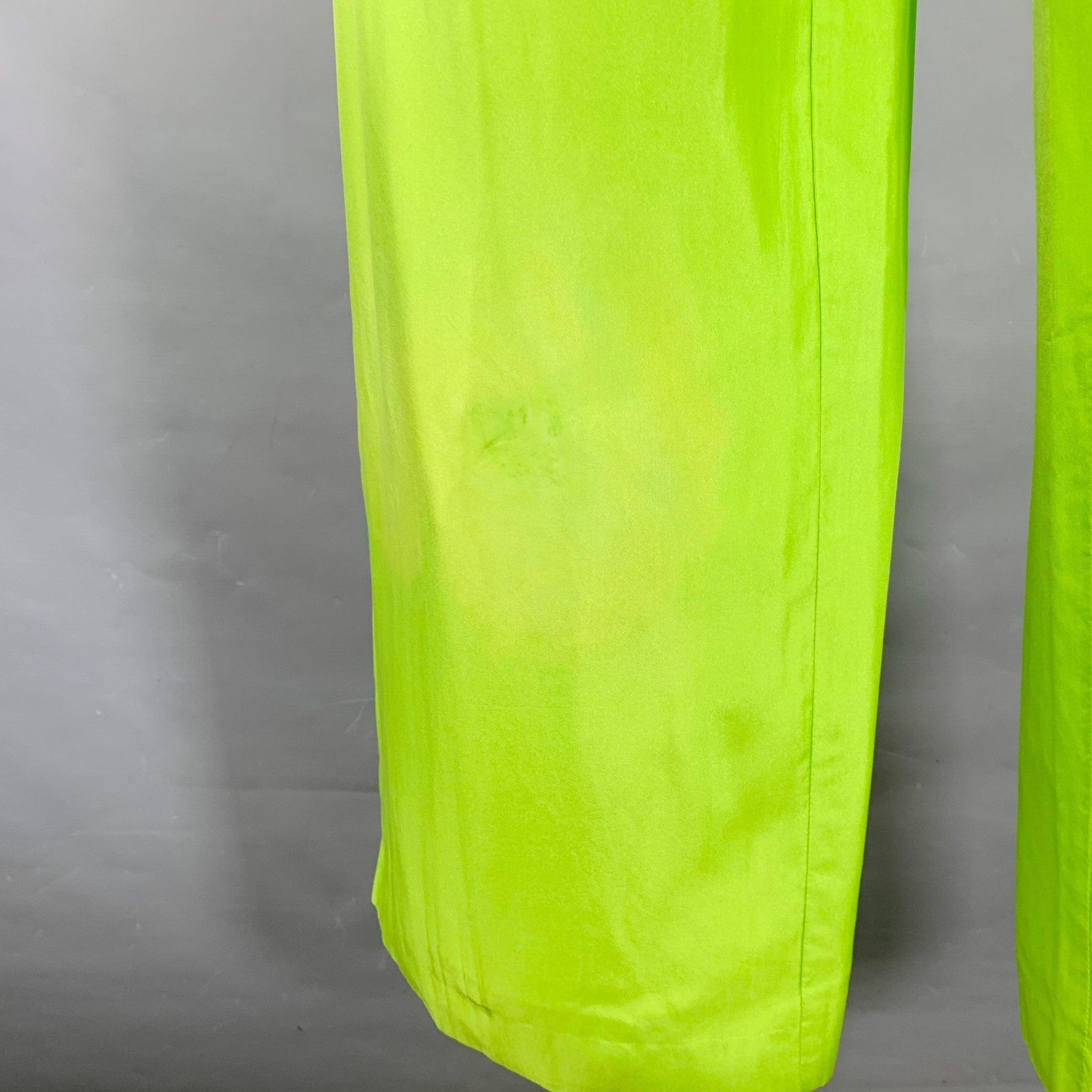 DRIES VAN NOTEN Size S Neon Green Silk Cotton Notch Lapel Suit 3