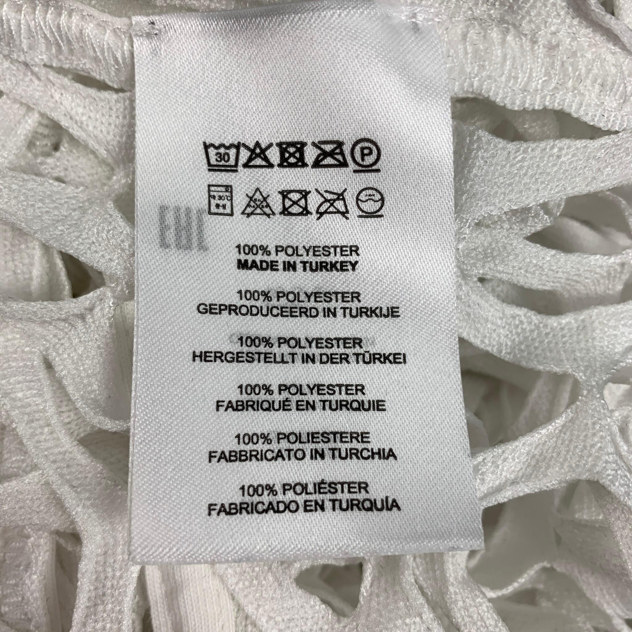 DRIES VAN NOTEN Size S White Polyester Mesh Crew-Neck Casual Top In Good Condition In San Francisco, CA