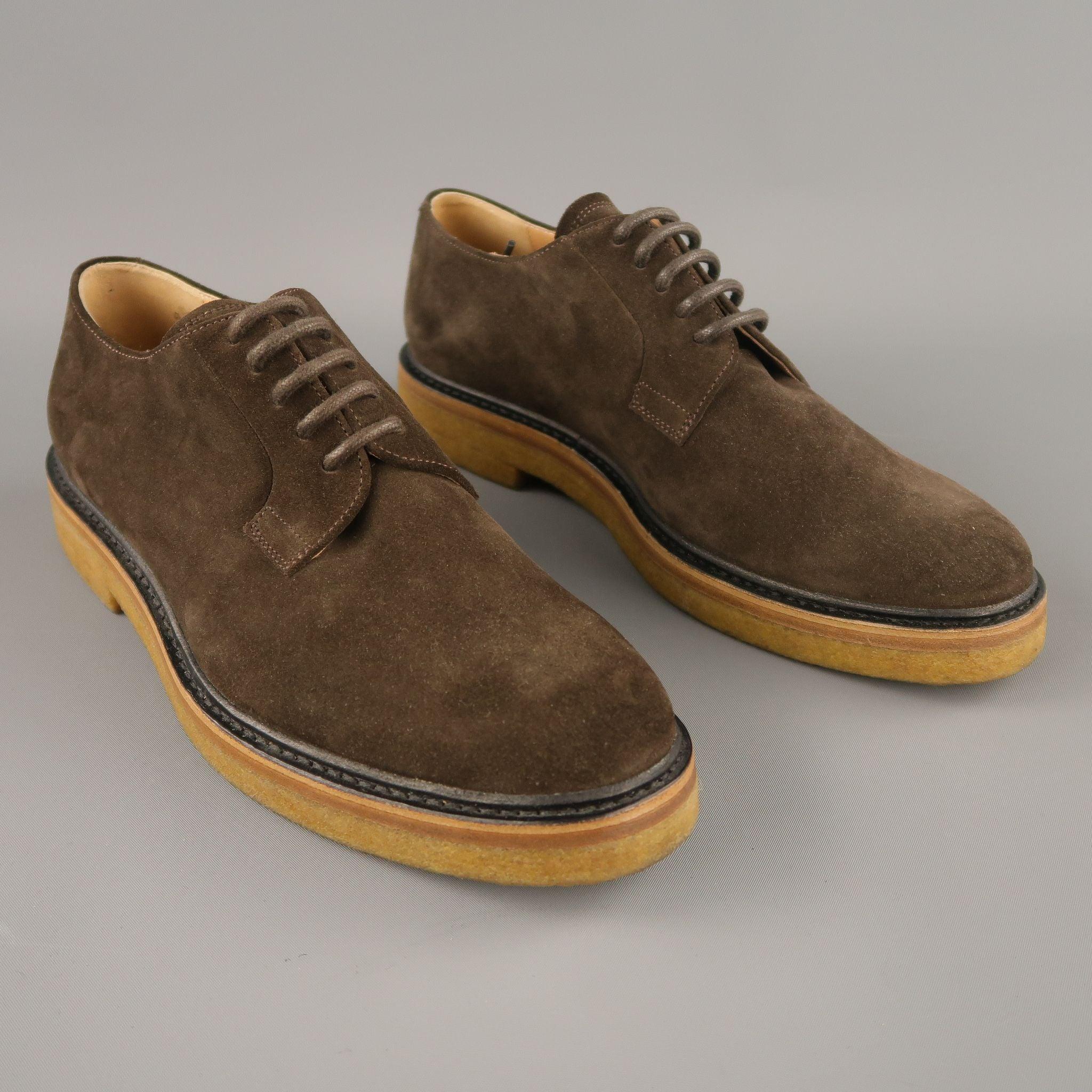 Der Schuh von DRIES VAN NOTEN ist aus braunem Wildleder und hat eine Kreppsohle. Made in Italy Ausgezeichneter Pre-Owned Zustand.
 Mit Schachtel. 

Markiert:   40 

Abmessungen: 
  Breite: 4,4 Zoll Länge: 11,5 Zoll 
  
  
 
Referenz: