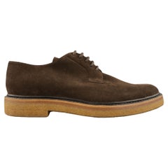 DRIES VAN NOTEN Taille US 7 Brown Solid Suede Crepe Sole Lace Up Shoes