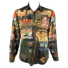 DRIES VAN NOTEN Size XL Multi-Color Print Cotton Button Up Long Sleeve Shirt
