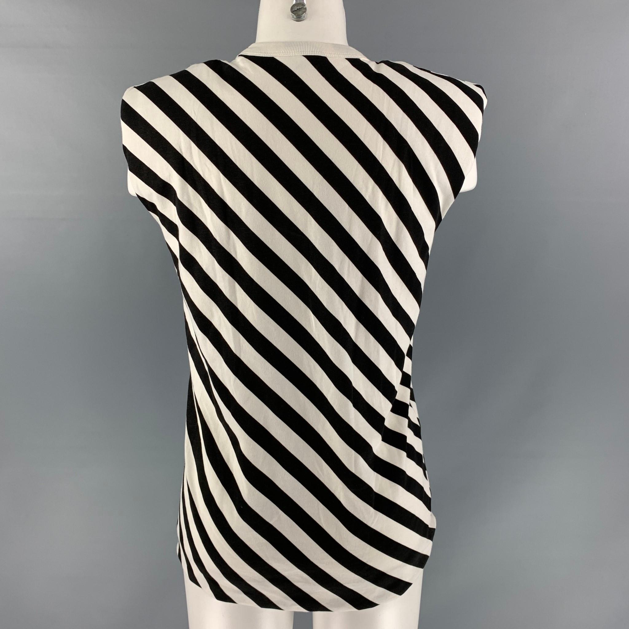 Dries van Noten Taglia XS Top casual a righe in cotone bianco e nero In condizioni ottime a San Francisco, CA