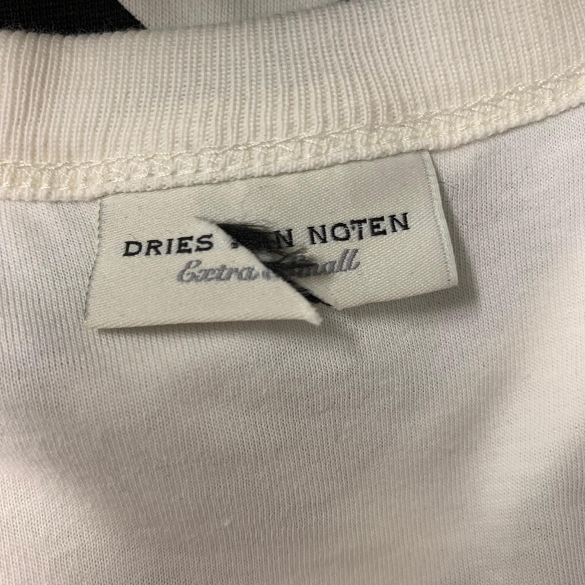 Donna Dries van Noten Taglia XS Top casual a righe in cotone bianco e nero