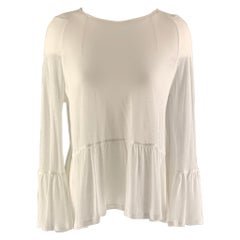 DRIES VAN NOTEN Size XS White Cotton Ruffled Oversized Casual Top