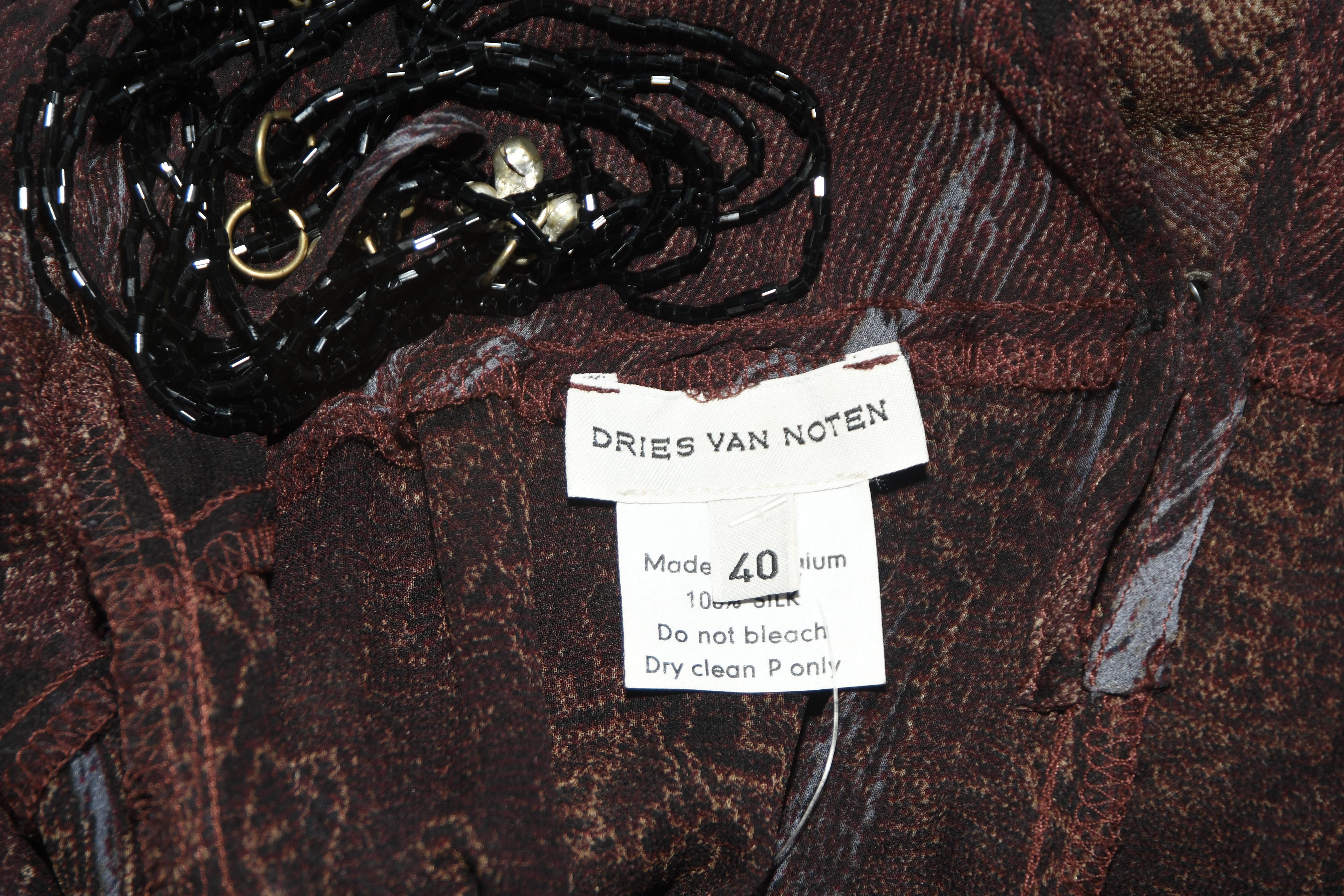 Dries Van Noten Sleeveless Long Evening Dress w/Multi Beaded Straps 40 EU In Excellent Condition In Palm Beach, FL