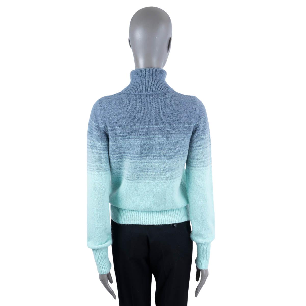 DRIES VAN NOTEN smokey blue to aqua GRADIENT ALPACA TARAZ