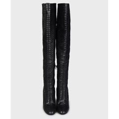 Dries Van Noten Snakeskin Over Knee Boots - EU 38