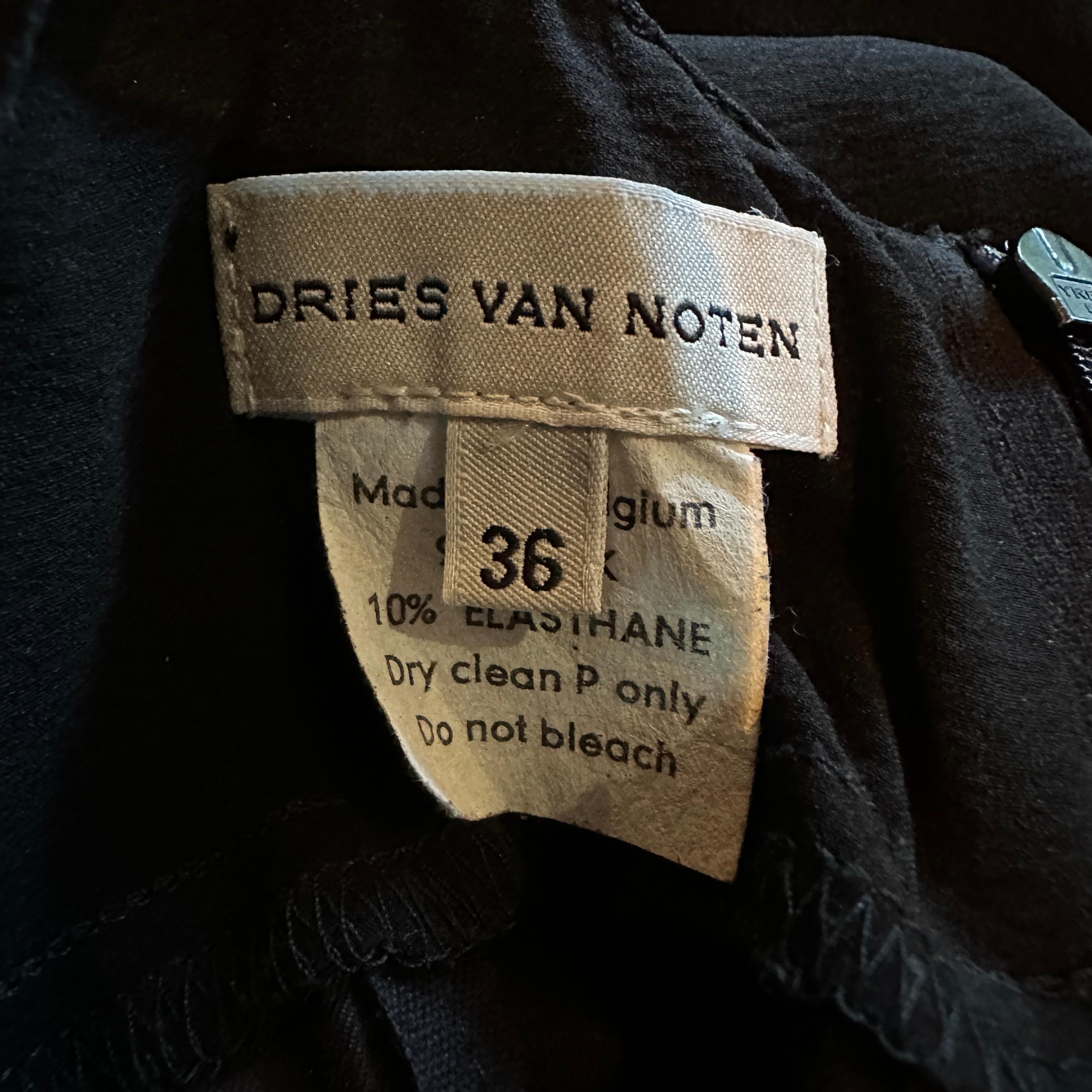 Dries Van Noten Spring 1999 Runway Black Silk Bustle Dress For Sale 6