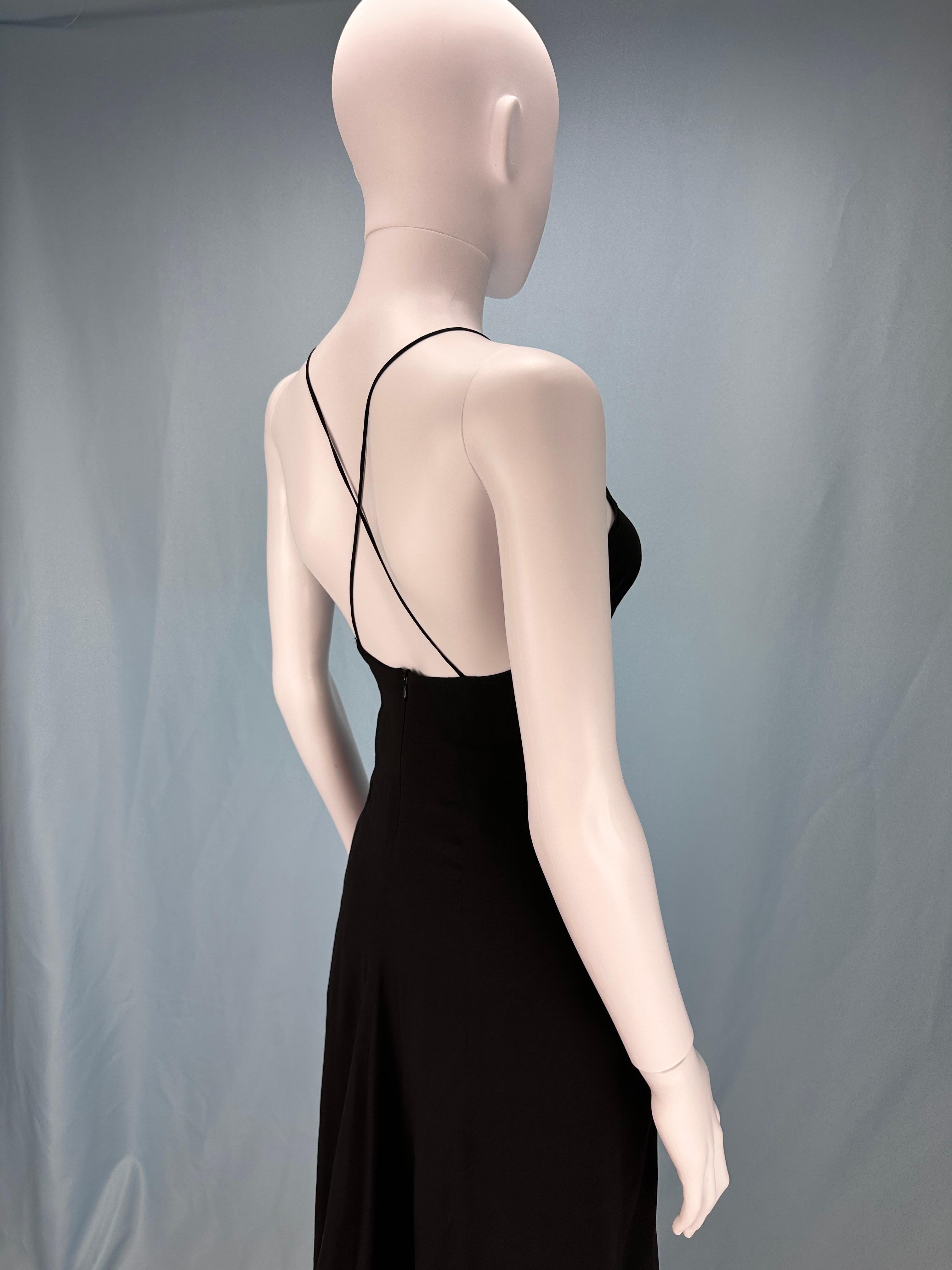 Dries Van Noten Spring 1999 Runway Black Silk Bustle Dress For Sale 5