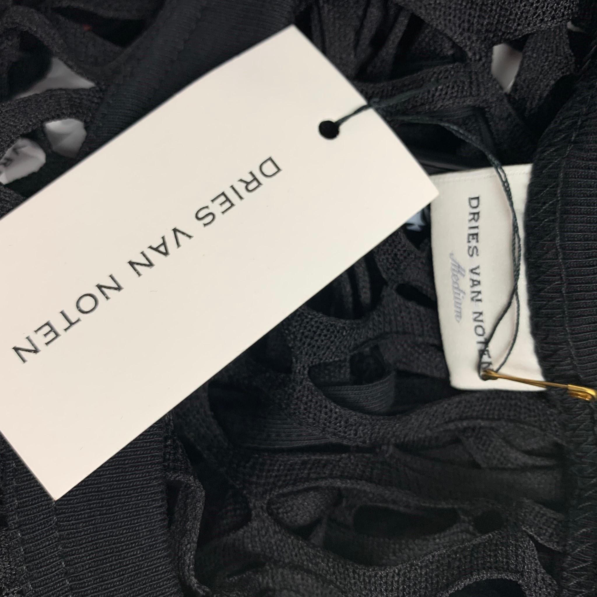 DRIES VAN NOTEN Spring-Summer 2021 Size M Black Polyester Mesh Pullover 1