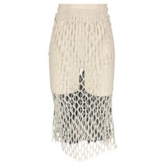 DRIES VAN NOTEN Spring-Summer 2021 Size M White Polyester Mesh Skirt