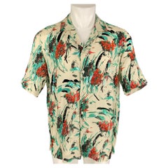 DRIES VAN NOTEN SS 20 Size M Multi-Color Sequined Viscose Camp Shirt