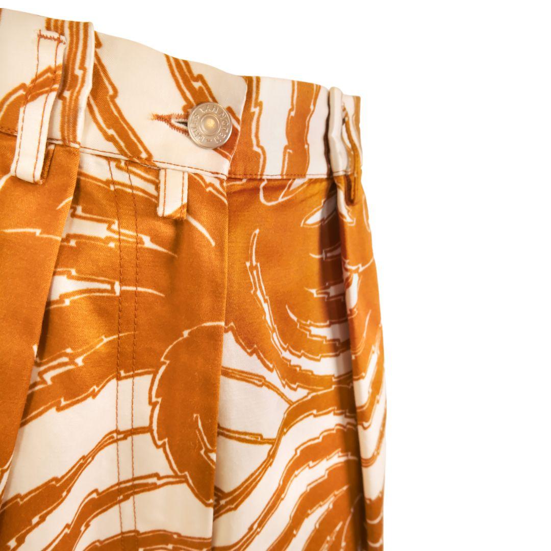 Women's DRIES VAN NOTEN SS 2016 Wide Leg Cropped Satin Palm Print Pants For Sale