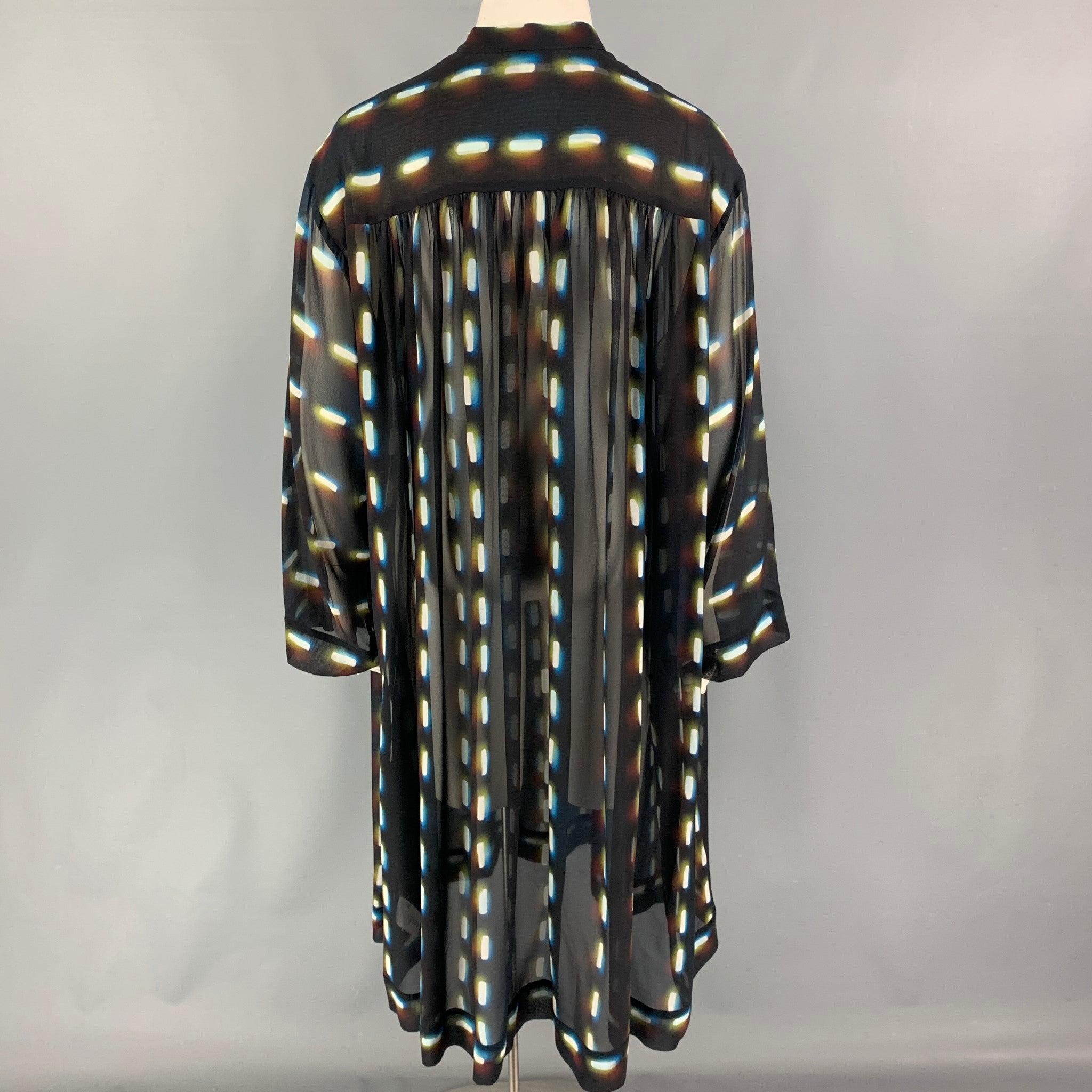 Robe tunique noire imprimée en soie multicolore Robe VAN NOTEN SS 21 Taille 8 Pour femmes en vente
