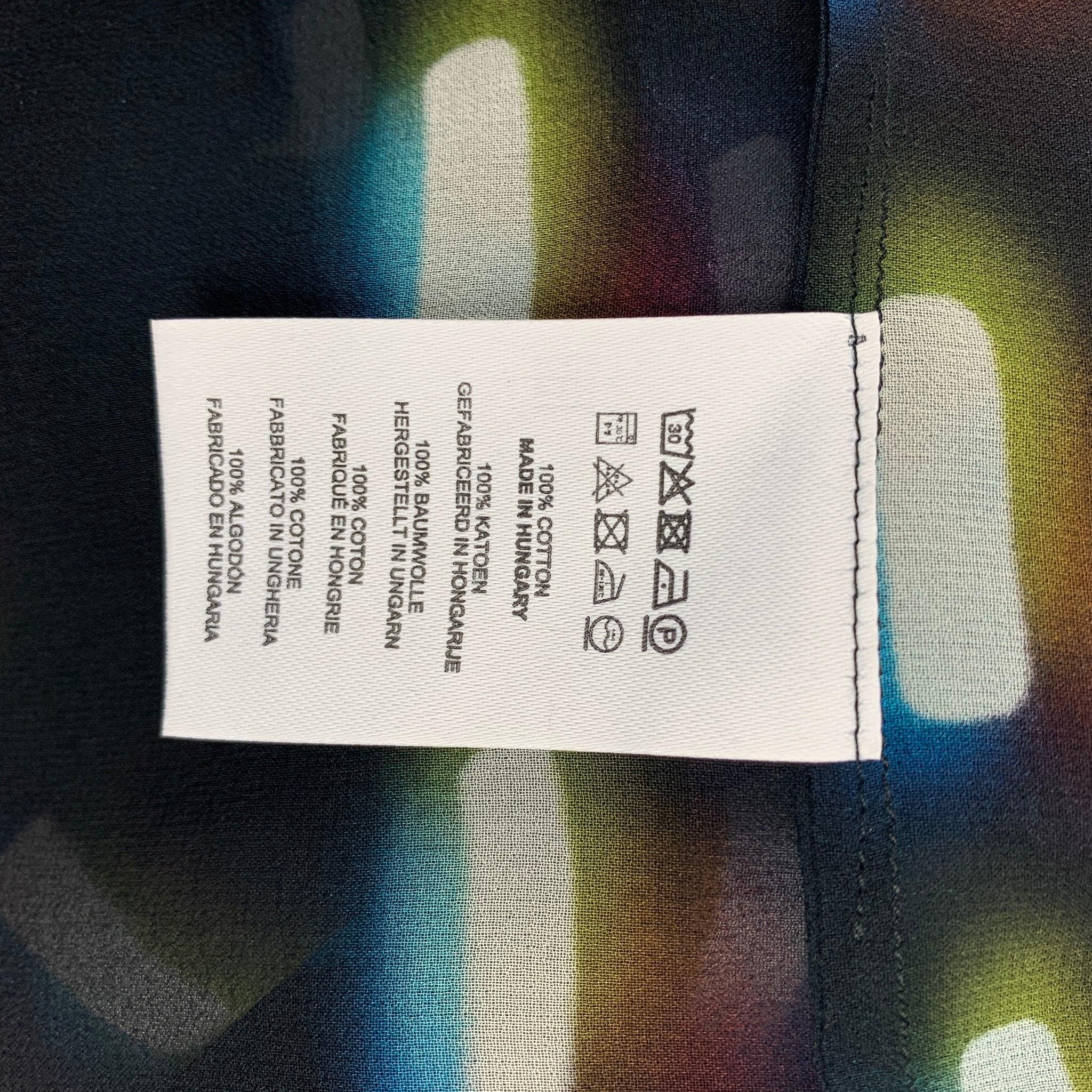 Robe tunique noire imprimée en soie multicolore Robe VAN NOTEN SS 21 Taille 8 en vente 1