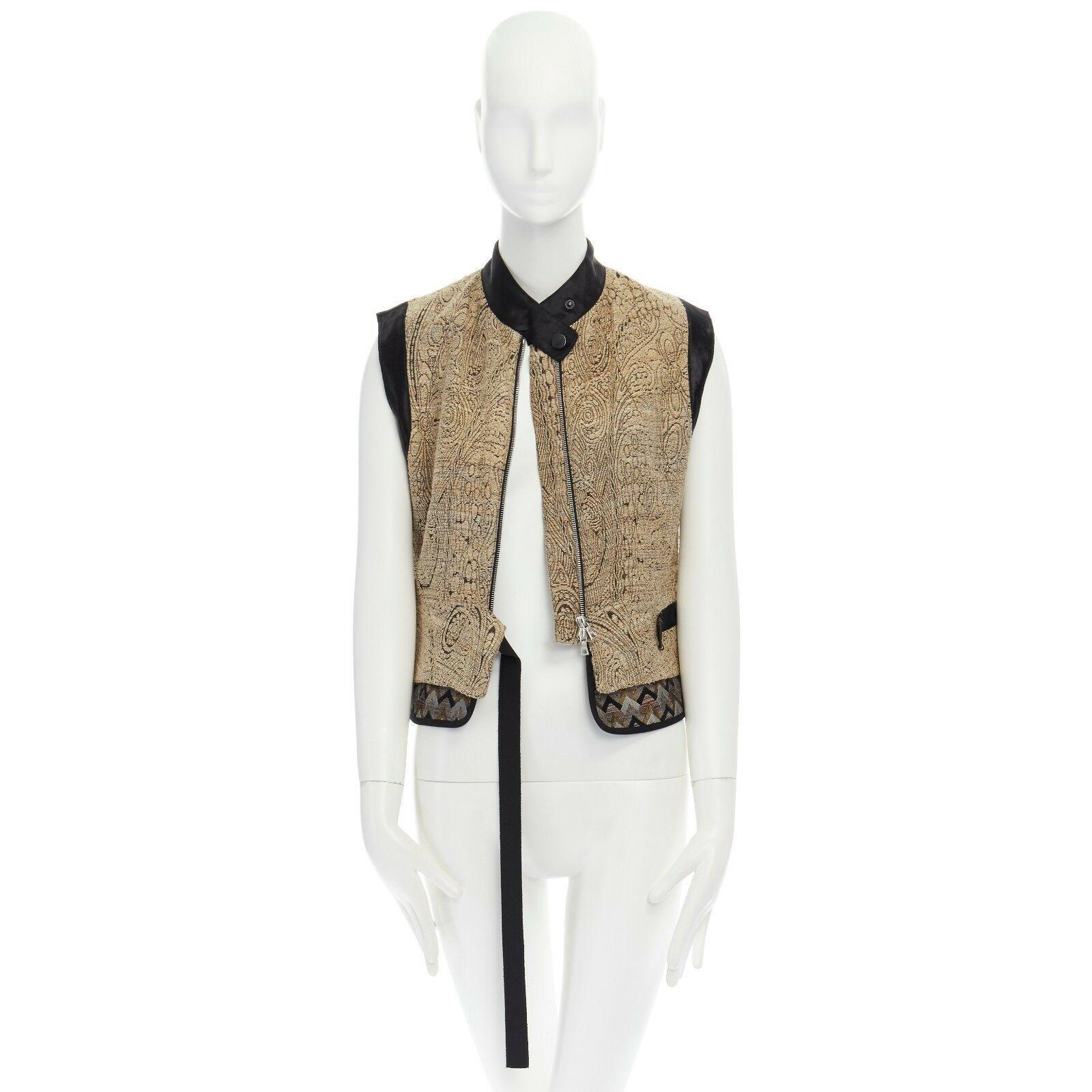 DRIES VAN NOTEN SS15 gold ethnic embroidered brocade harness DRIES VAN NOTEN SS15 gold ethnic embroidered brocade harness