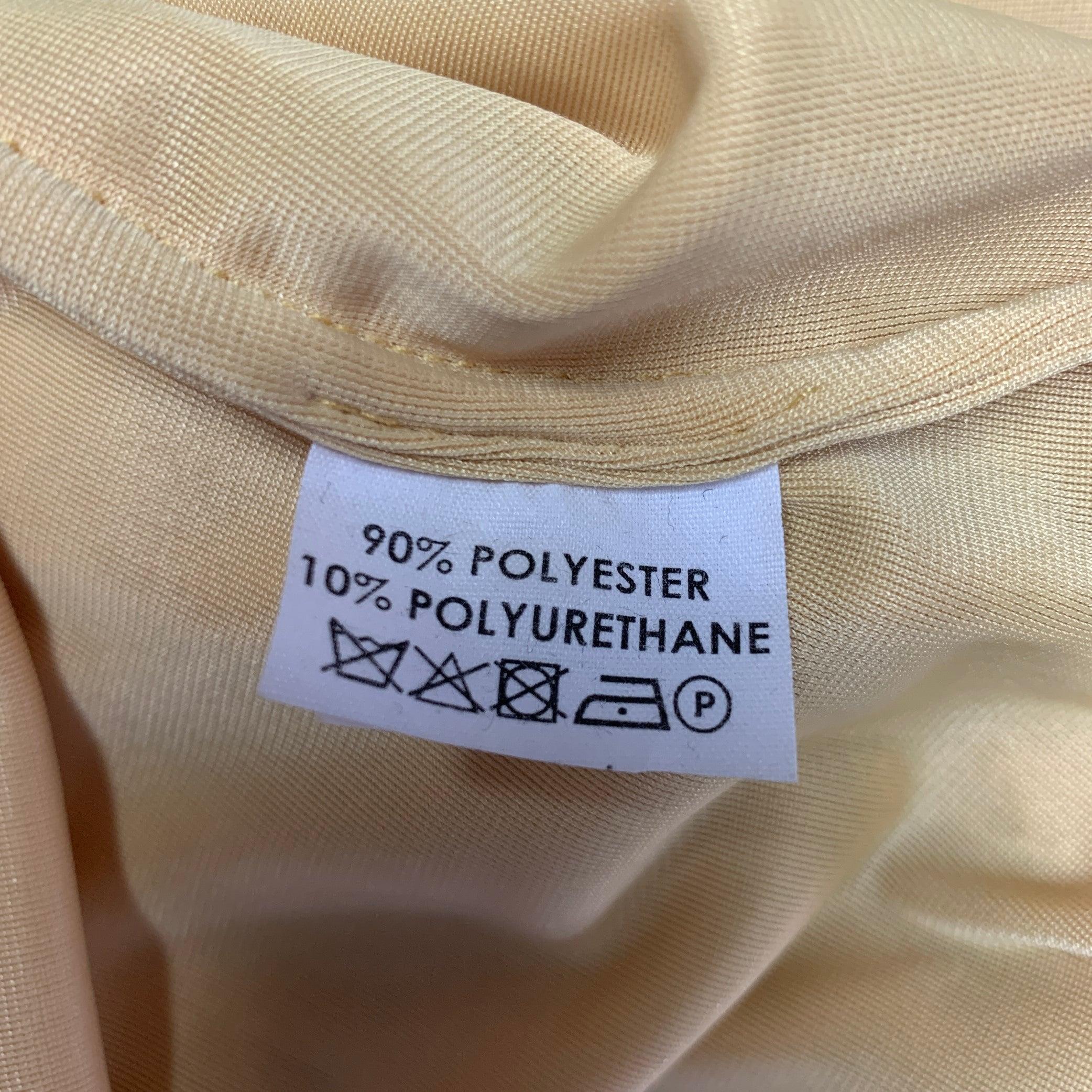 DRIES VAN NOTEN SS2020 Size 38 Yellow Velvet Polyester Blend Long Sleeve Shirt 1
