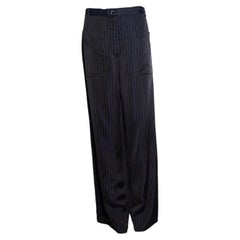 Dries van noten, striped wide leg shiny pantalon