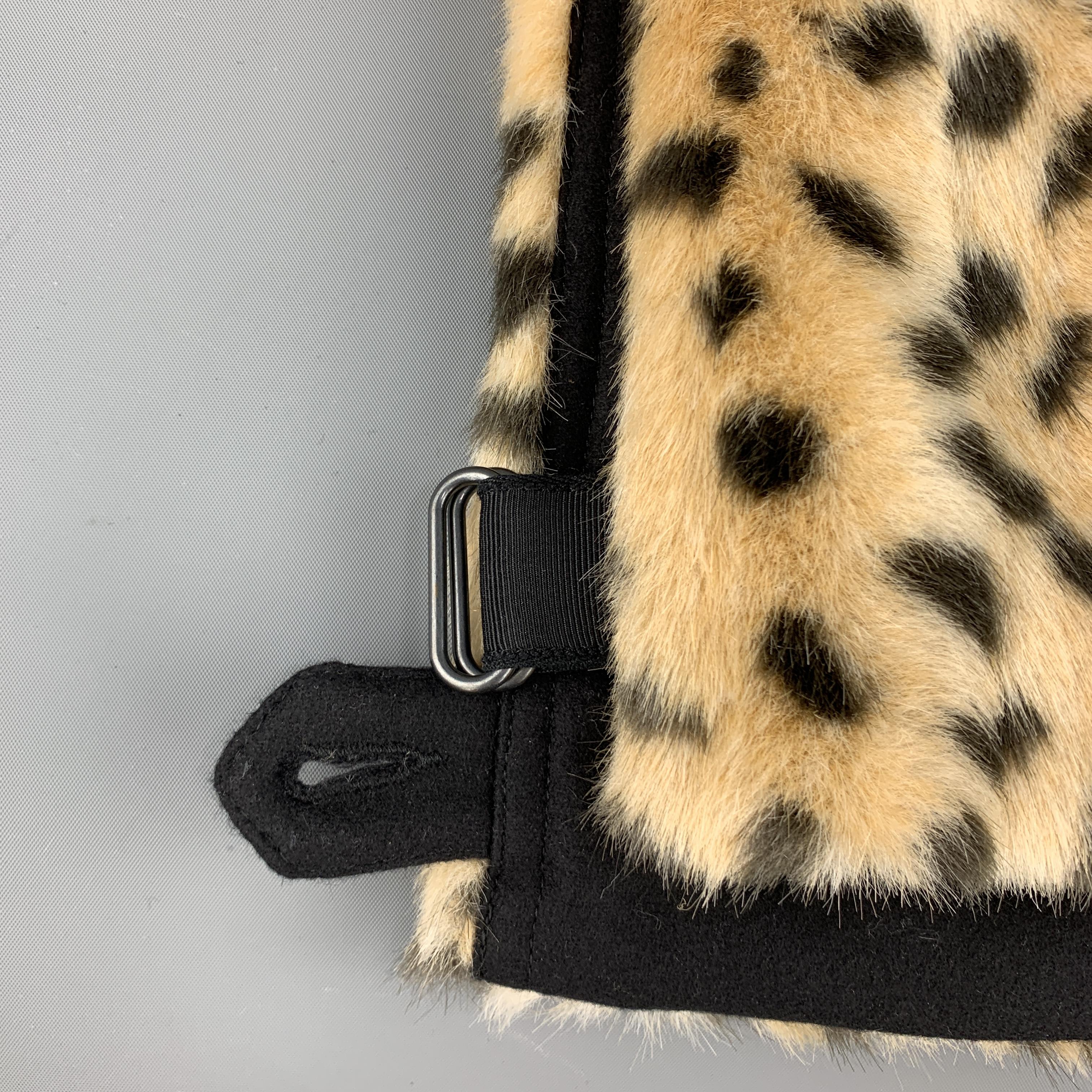 leopard print faux fur scarf